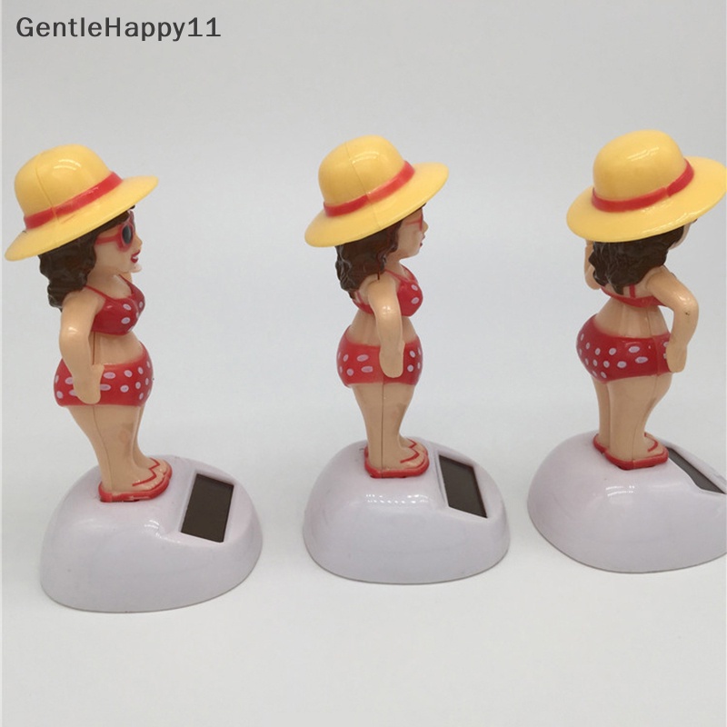 Gentlehappy 1Pcs Hadiah Mainan Menari Pantai Gadis Berayun Tenaga Surya Untuk Dekorasi Meja Kantor Mobil id