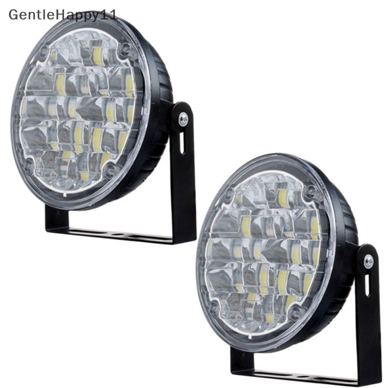 Gentlehappy 2pcs 12V 18LED Putaran Lampu Kabut Mobil Mengemudi DRL Siang Berjalan Cahaya Putih Terang  Id