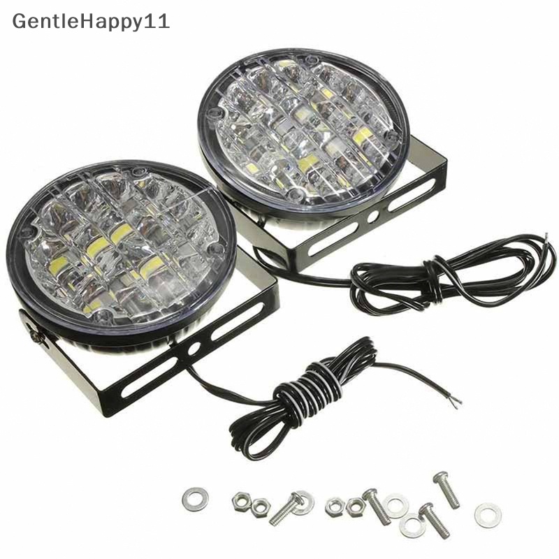 Gentlehappy 2pcs 12V 18LED Putaran Lampu Kabut Mobil Mengemudi DRL Siang Berjalan Cahaya Putih Terang  Id