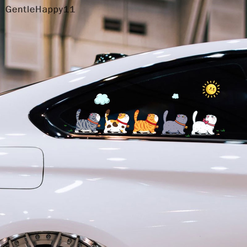 Gentlehappy 5Pcs /Set Climbing Cats Stiker Mobil Styling Hewan Lucu Tahan Air Stiker id