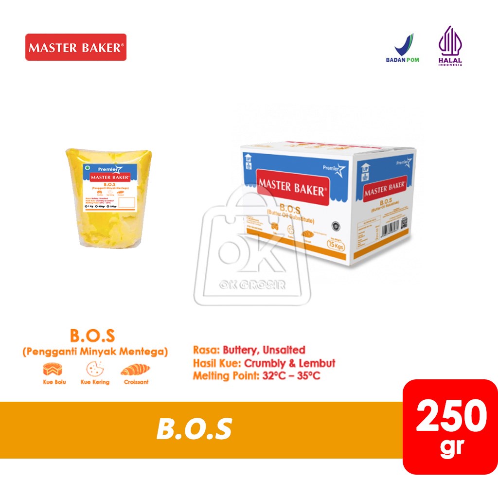 

Butter Oil Substitute BOS Premier Master Baker / Pengganti Minyak Mentega (250 gr)