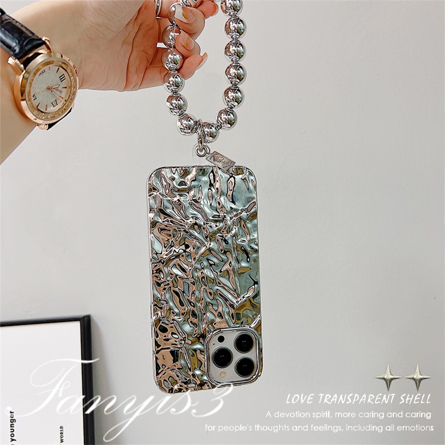 OPPO A78 A17 A17k A57 A77 A77s A76 A96 A16 A16s A15 A15s A5s A7 A3s A5 A9 2020 A54 A74 A95 A94 A93 A53 A33 A31 2020 Casing Handphone Silver Electroplating Soft Cover Pelindung Rantai