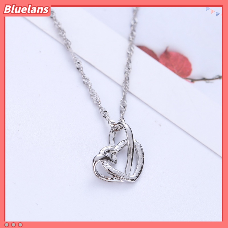 [BLS] Kalung Liontin Hati Ganda Klavikula Elegan