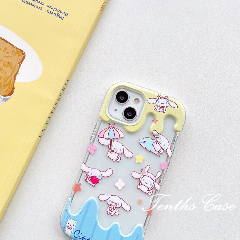 Kompatibel Untuk Iphone14 13 12 11 Pro Max X XR Xs Max8 7 6 6s Plus Se2020 Casing Ponsel Es Krim Kartun Lucu Puppy Bening Soft Cover