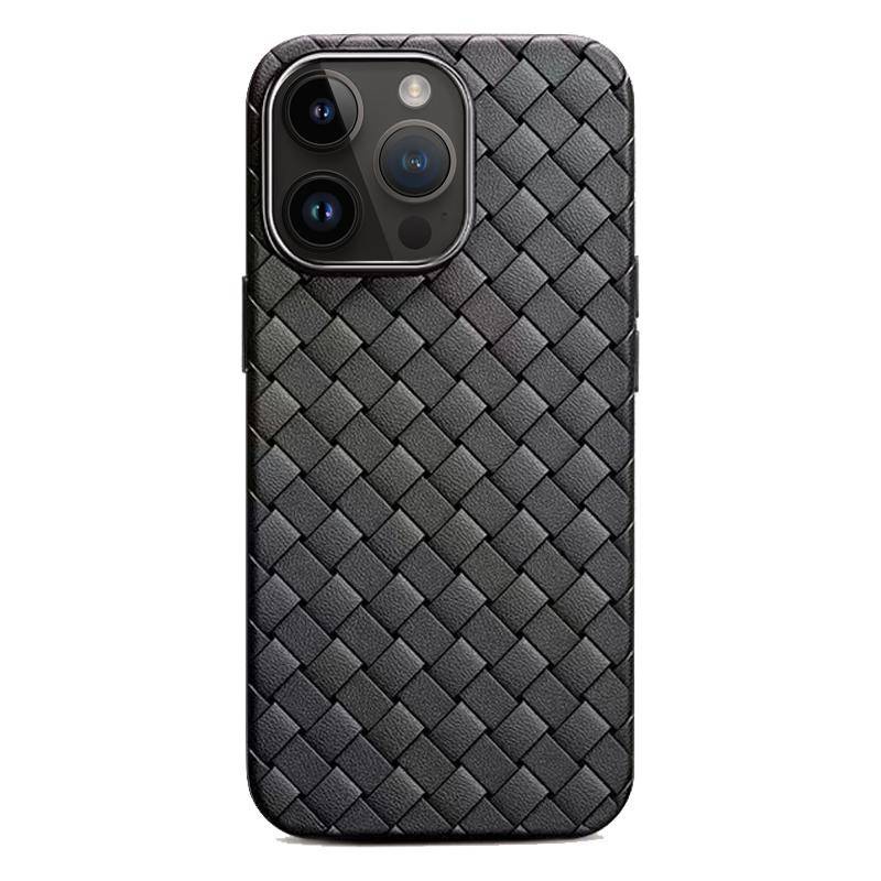 IPHONE Luxury Ultra-Tipis Bernapas Silikon Tenun Grid TPU Phone Case Cover Untuk Iphone12 11 Pro Max Braided Mesh Lembut Funda Untuk Iphone12 11 series