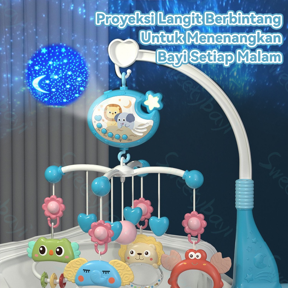 SweetyBayi Crib bell toys remote control bed bells Mainan bayi gantungan musik putar Mainan tidur bayi