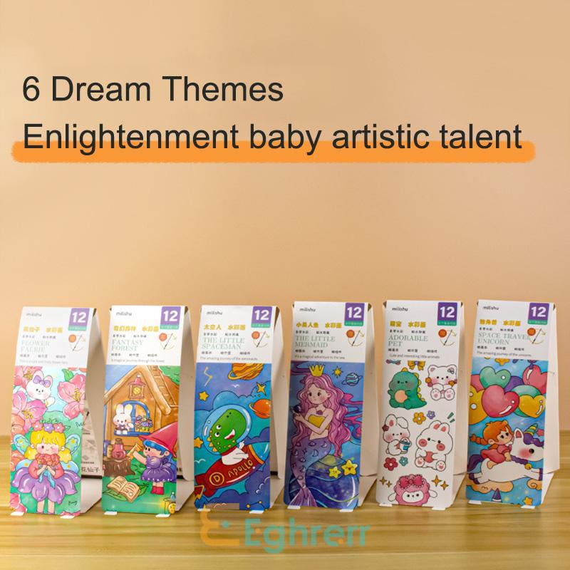 COD✨Buku Cat Mewarnai Kecil Buku Gambar Grafiti Lukisan Cat Air Anak Watercolour Painting Book Colou