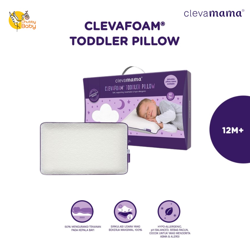 Clevamama Baby Clevafoam® Toddler Pillow | Bantal Bayi 12 Bulan+