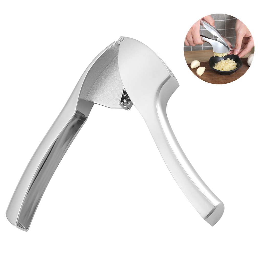 Tahan Air Bisa Dicuci Garlic Press Rumah Sayur Jahe Squeezer Handheld Silver Masher Kokoh Stainless Steel Mincer Tools