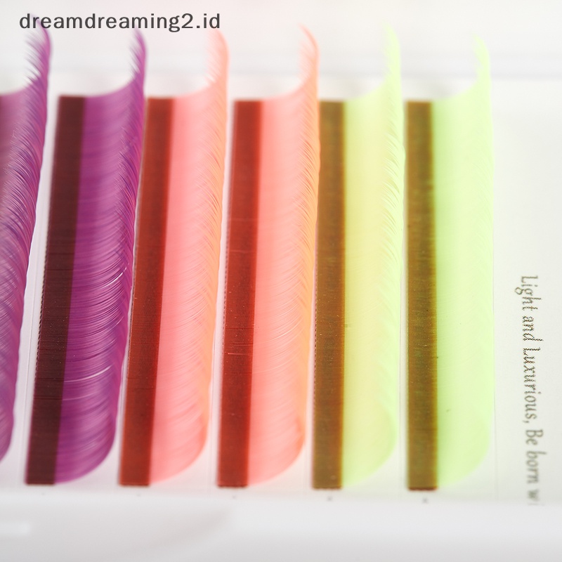 (drea) Lash Extenions Glow in the Dark UV Neon lashes Neon Hijau Cerah Warna Warni/