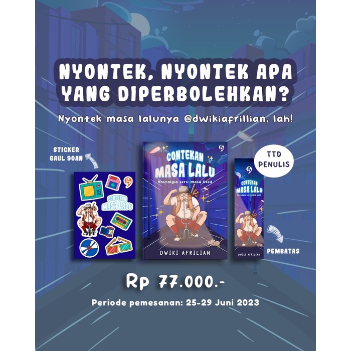 Novel Contekan Masa Lalu + TTD - karya Dwiki Afrilian - BUKU + TTD