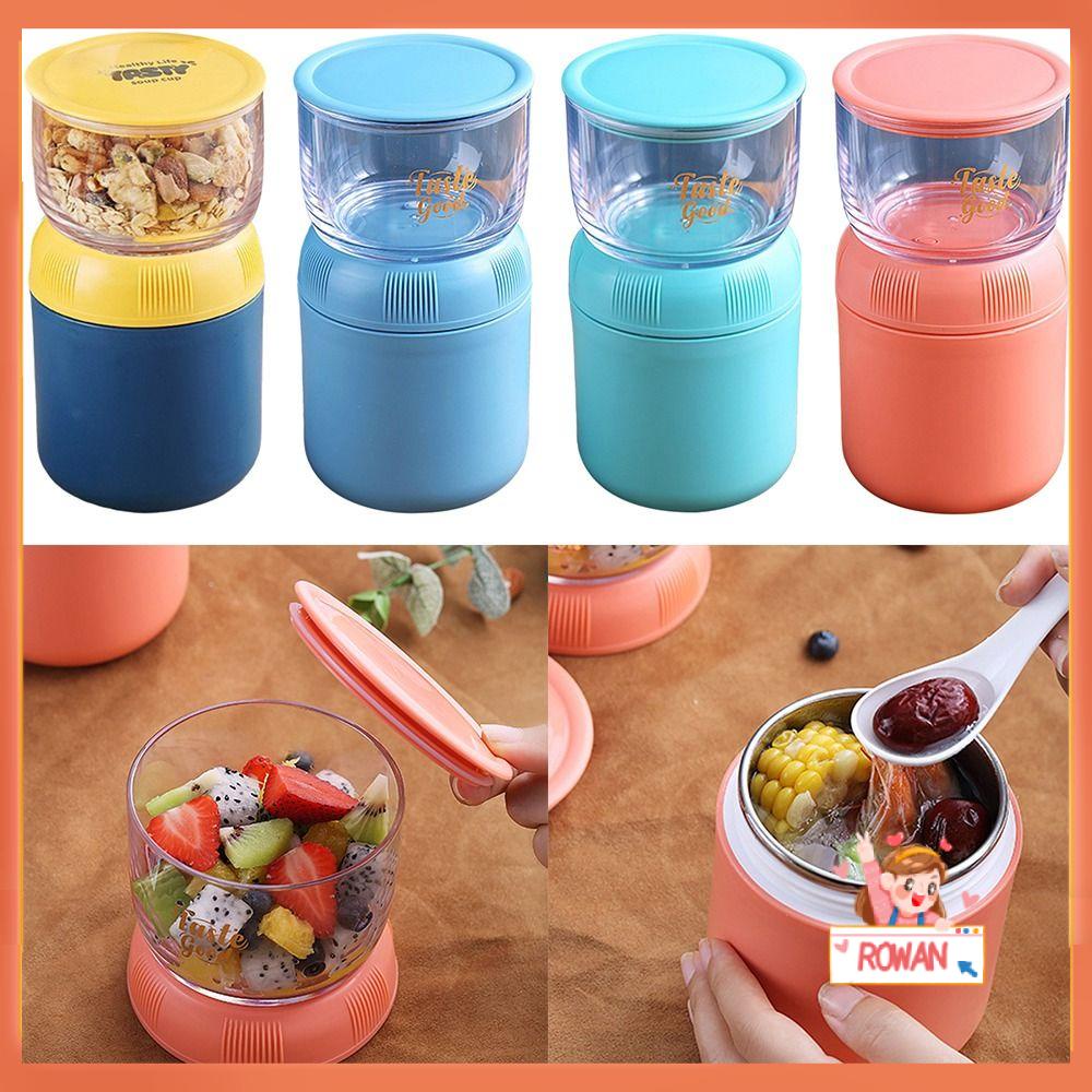 R-FLOWER Lunch Box Microwavable Stainless Steel Untuk Anak Double-layer Wadah Makanan