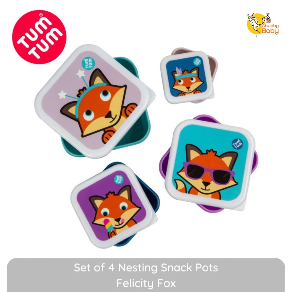 Tum Tum Set of 4 Nesting Snack Pots Felicity | Kotak Makan