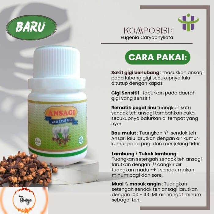 ANSAGI Obat Herbal Sakit Gigi Meredakan Sakit Gigi Nyeri Ngilu