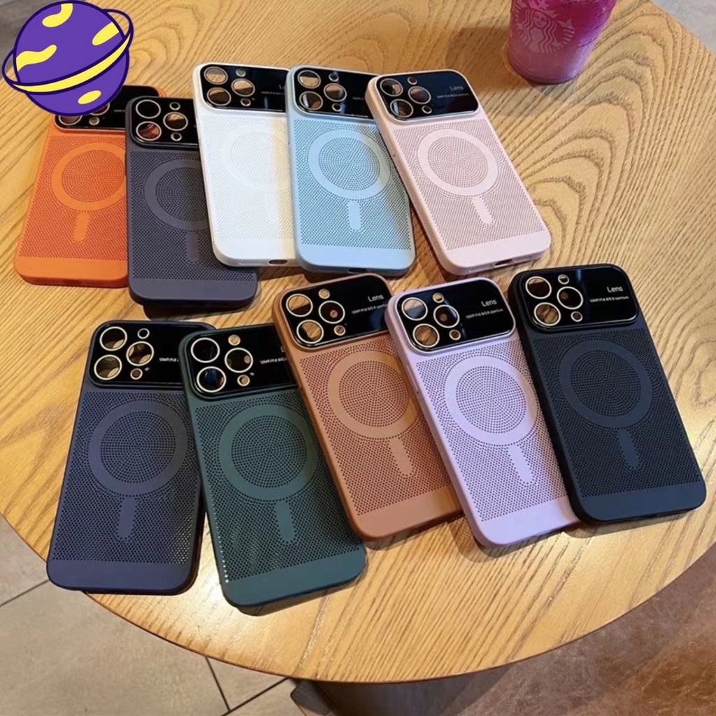 IPHONE Casing Ponsel Keras Magnetik Pendingin Dan Tahan Guncangan Cocok Untuk Iphone14 13 12 11 Pro Max Merek Baru Casing Pelindung Jendela Besar Mewah PC Pendingin Penutup Luar