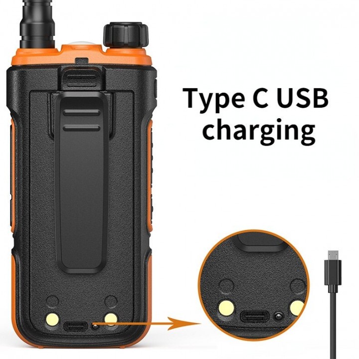 643 HT BF-UV10 Walkie Talkie Dual Band Power 5W Support USB-C Charging