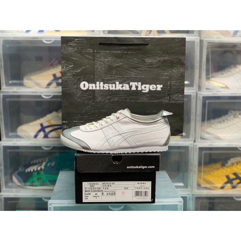 Sepatu Onitsuka Tiger Mexico 66 White Rich Silver Free Paperbag