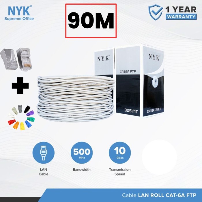 Kabel LAN FTP NYK CAT 6 6A 90 METER NYK