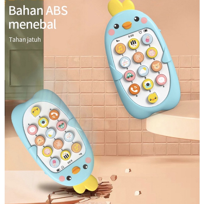 MAINAN ANAK MUSIC HANDPHONE EDUKASI BABY SUARA SONG KADO TELEPHONE