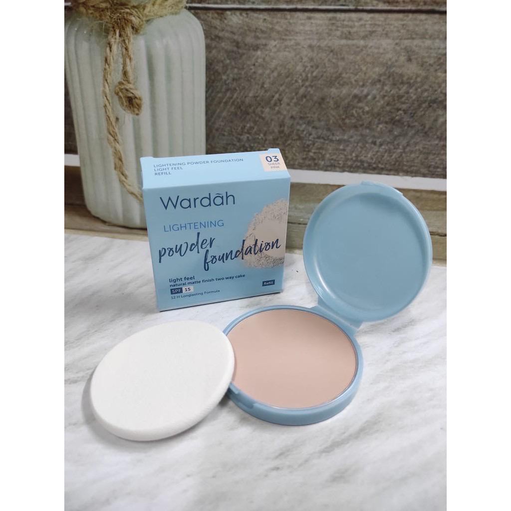 { BB } (COD) PROMO TERMURAH Wardah Refill Lightening Powder Foundation Light Feel - Bedak Yang Mencerahkan Dengan Hasil Natural / GROSIR TERMURAH