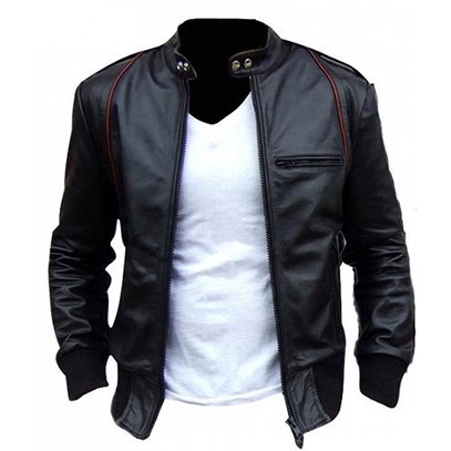 Jaket Ariel Noah Bomber Sporty HItam Semi Kulit/Sintetis