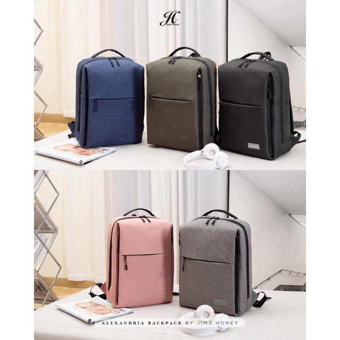 Jims Honey Alexandria Backpack Ransel Laptop Tas Punggung Import