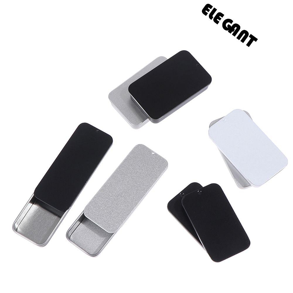 【 ELEGANT 】 Kotak Sabun Alis Mini Portabel Persegi Panjang Kaleng Kosong Kotak Penyimpanan Perhiasan Candy Case Tinplate Push Case