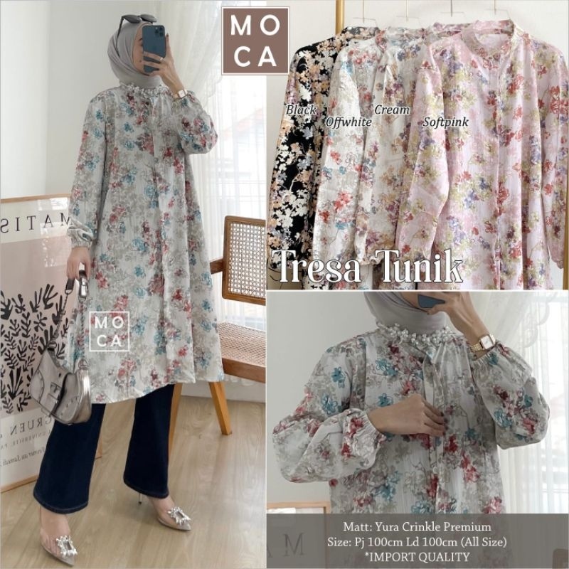 TRESA TUNIK ORI MOCA | Ld100 Yura Crinkle Premium