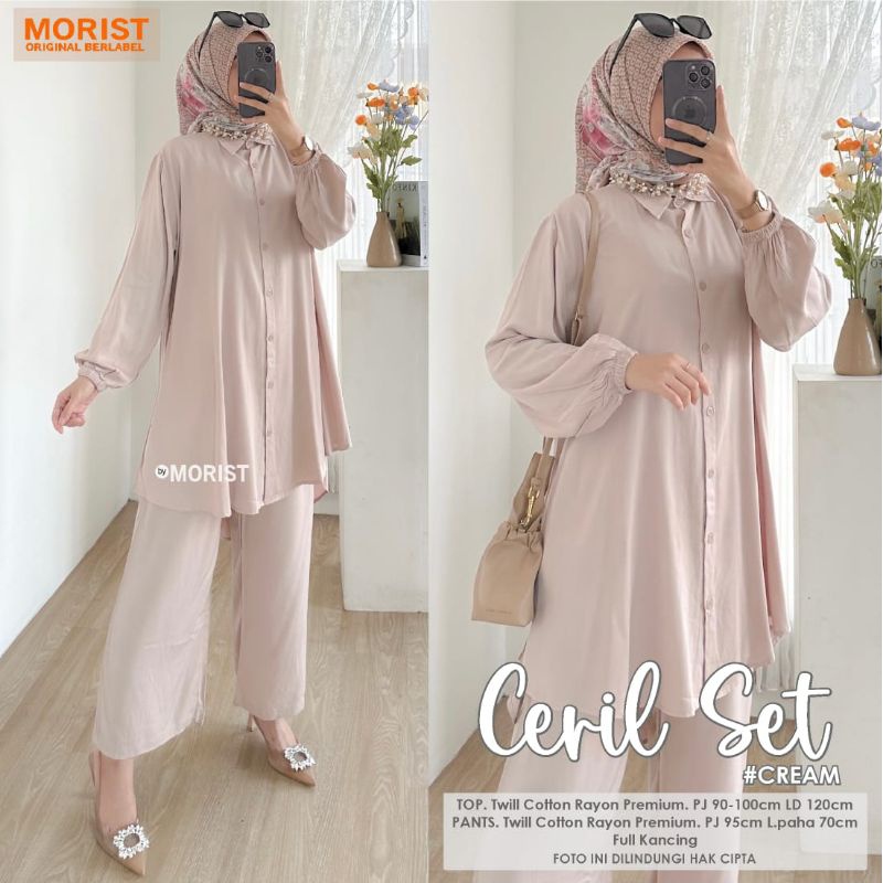 CERIL SET Celana ORI MORIST | Ld120 Twill Cotton Rayon Premium