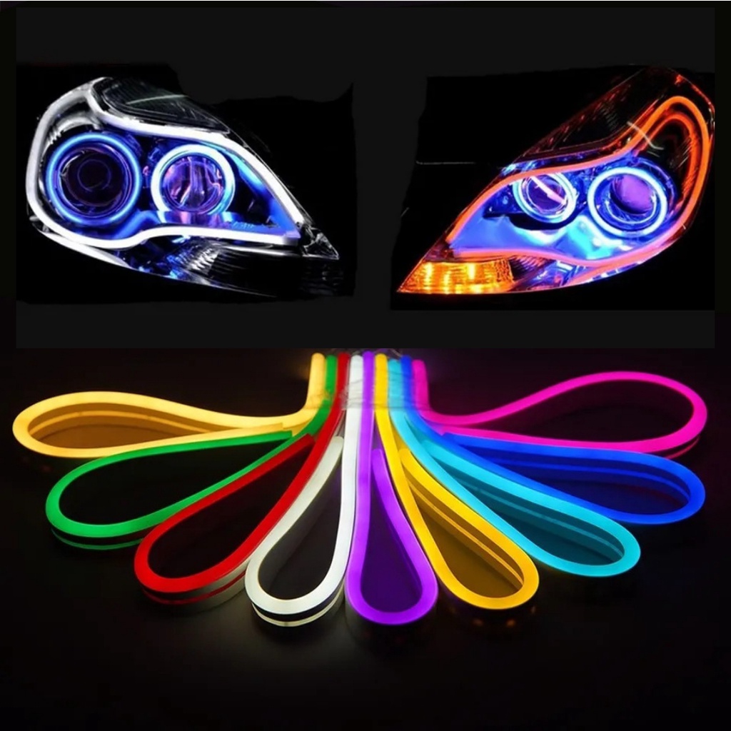 LAMPU ALIS MOTOR & MOBIL DRL FLEKSIBEL NO BINTIKLENTUR DC 12V PANJANG 100 CM - CM - 60 CM - 45 CM - 