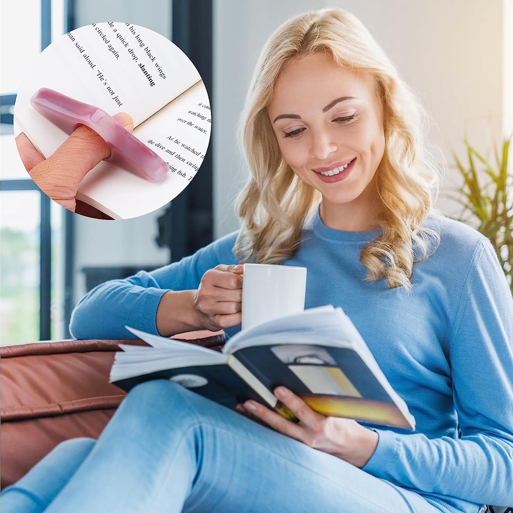 Penyangga buku jempol nyaman / dudukan halaman buku Resin kreatif / pembatas buku cincin jari ringan / Book Opener untuk pecinta baca / alat tulis sekolah siswa /