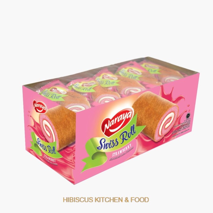 

FOOD!! Naraya Swiss Roll isi 20 pcs - Cokelat | Bolu gulung cokelat - Strawberry