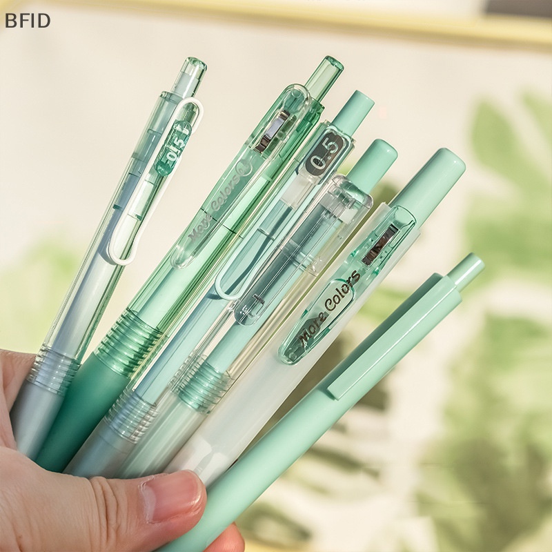 [BFID] 6-pack Press Gel Pen Warna Set Tinggi Siswa Sekolah Wrig Pen Set Perlengkapan Alat Tulis [ID]