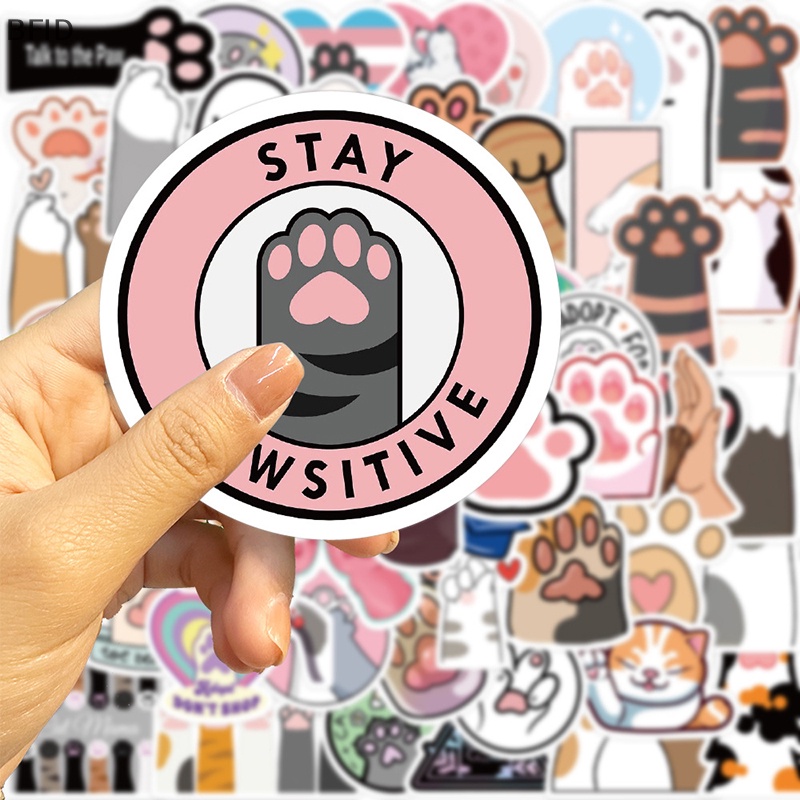 [BFID] 61pcs Stiker Kaki Hewan Peliharaan Lucu Aesthetic Tahan Air Graffiti Botol Air Skateboard Gitar Anjing Kucing Paw Sticker Packs [ID]