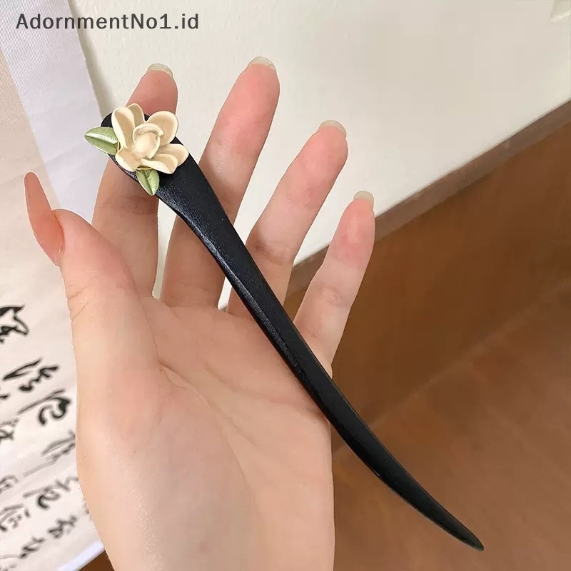 [AdornmentNo1] Stik rambut gaya sederhana tradisional china dengan bunga Vintage jepit rambut Handmade Hair Stick Retro hiasan kepala aksesoris