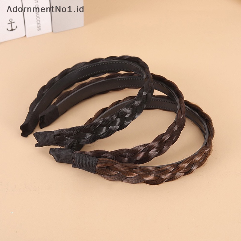 [AdornmentNo1] N bando Wig kepang empat aksen tali Handmade bando kepang Twist hiasan kepala