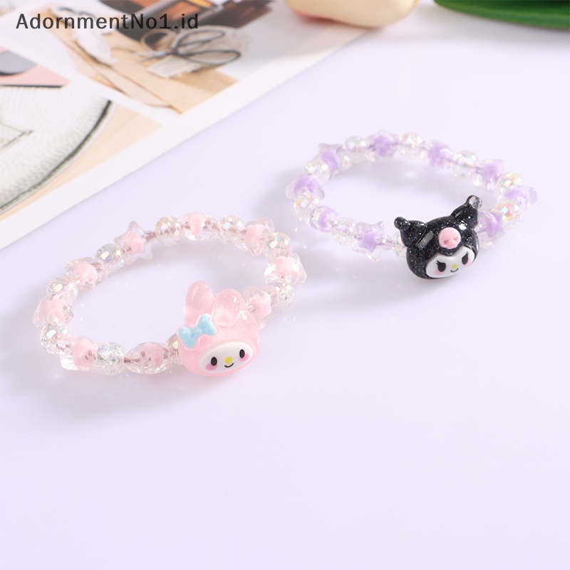 [AdornmentNo1] Cinnamoroll Kuromi My Melody kartun lucu kristal pasangan gelang Anime mainan untuk gadis hadiah ulang tahun