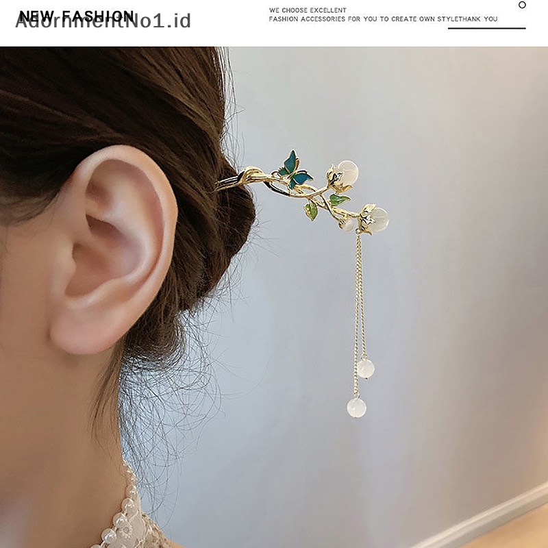 [AdornmentNo1] Baru jepit rambut rumbai kristal kupu Fashion Ponytail kepang klip wanita elegan