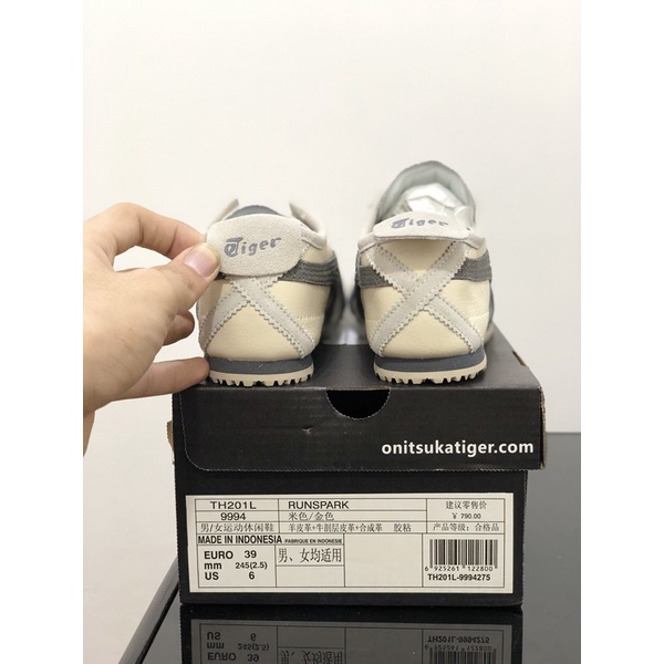 Sepatu Onitsuka Tiger Mexico 66 Bludru Cream Grey Free Paperbag