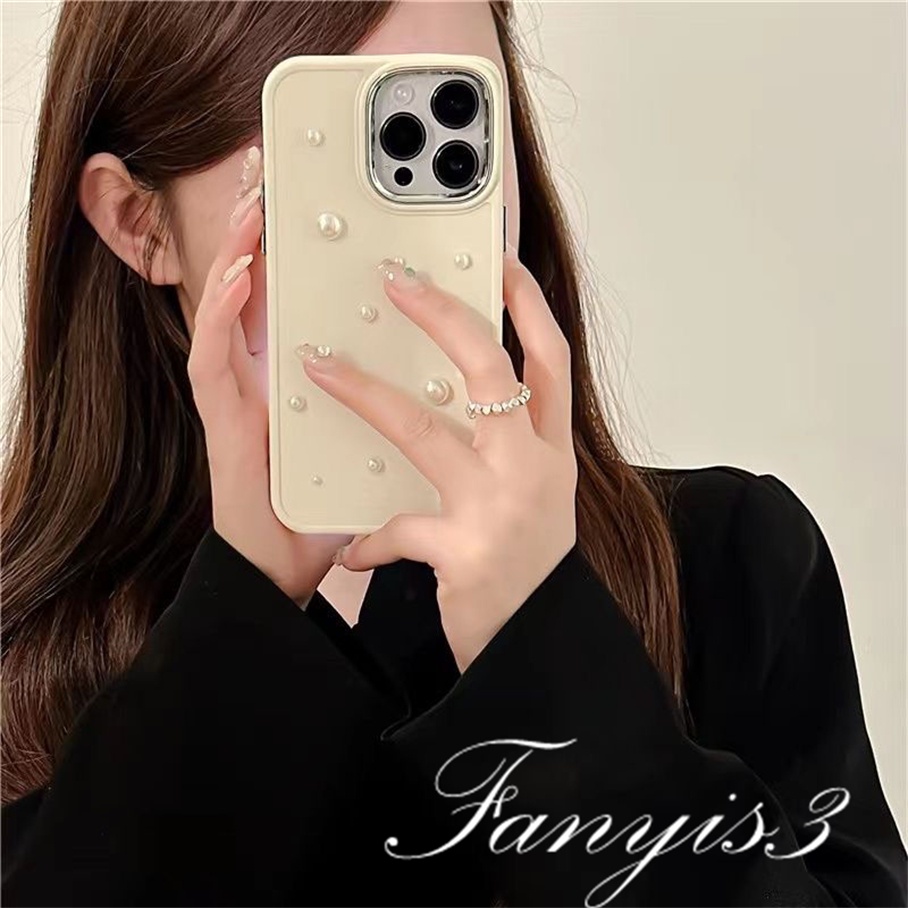 Compatible For iPhone 14 13 12 11 Pro Max X XR Xs Max 8 7 Plus Three-dimensional Pearl Phone Case Soft Protective Cover