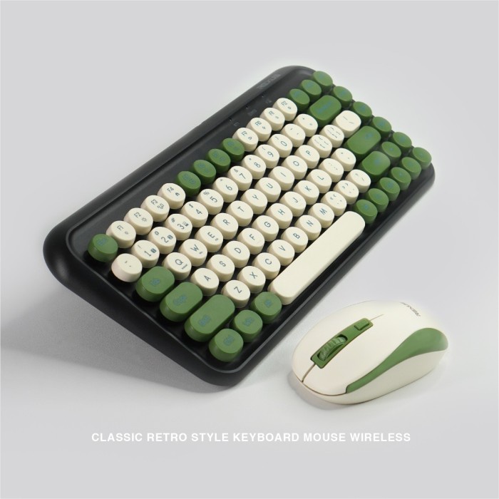 Rexus Keyboard Mouse Wireless Combo KM11 Retro Desain