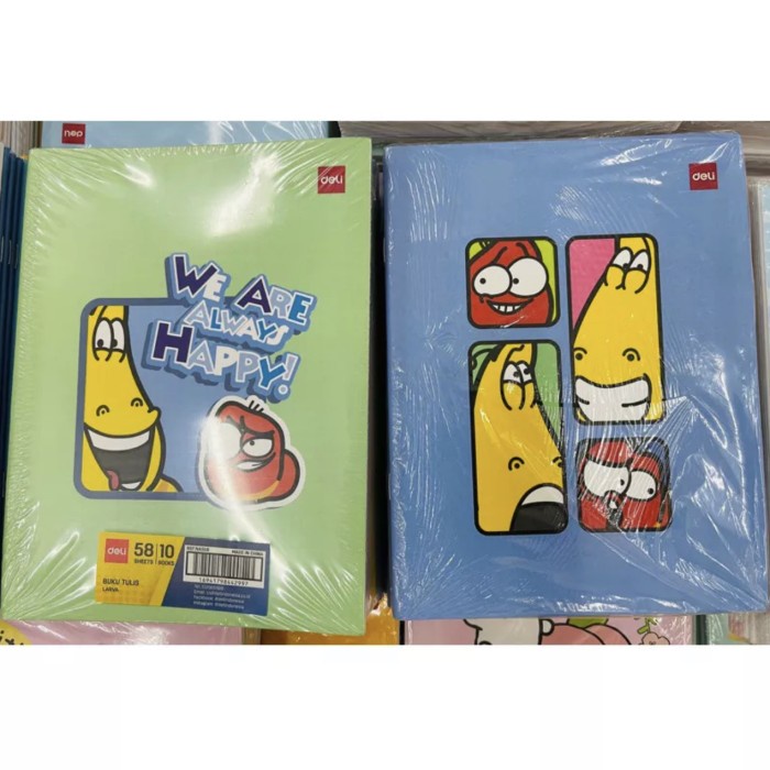 

buku tulis ukuran kwarto 58 lembar isi 10 motif larva GLY79