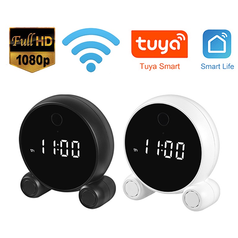TUYA CC01 Smart Clock IP Wifi Camera 1080P With Mic - Jam Meja Kamera