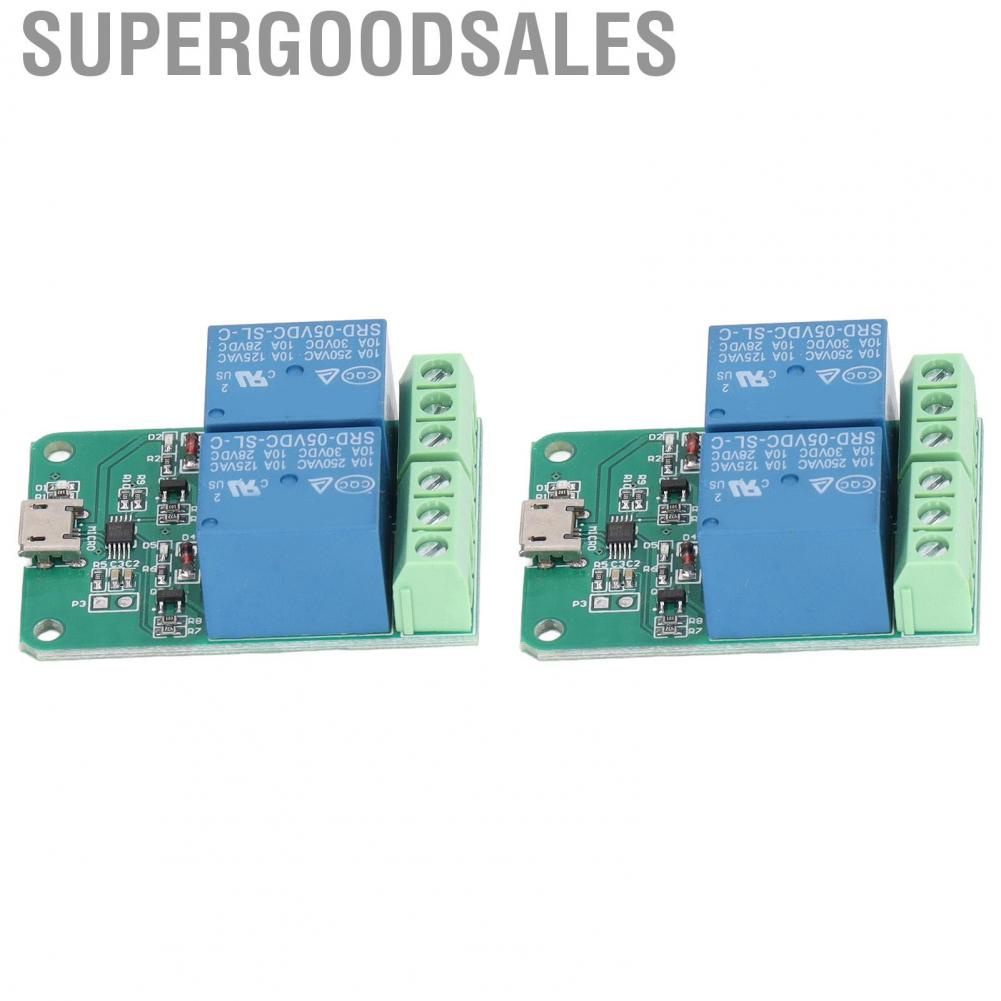 Supergoodsales Relay Module  Overcurrent Protection 2Pcs Long Life Span USB Plug and Play for Electrical Supplies
