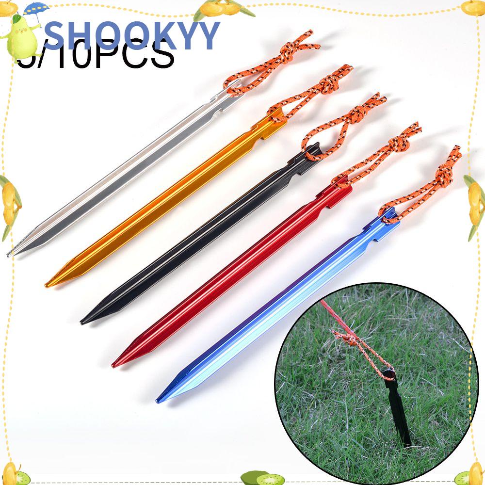 CHOOKYY 5/10pcs 18cm Pasak Tenda Pasak Camping Merah Aluminium Alloy Segitiga