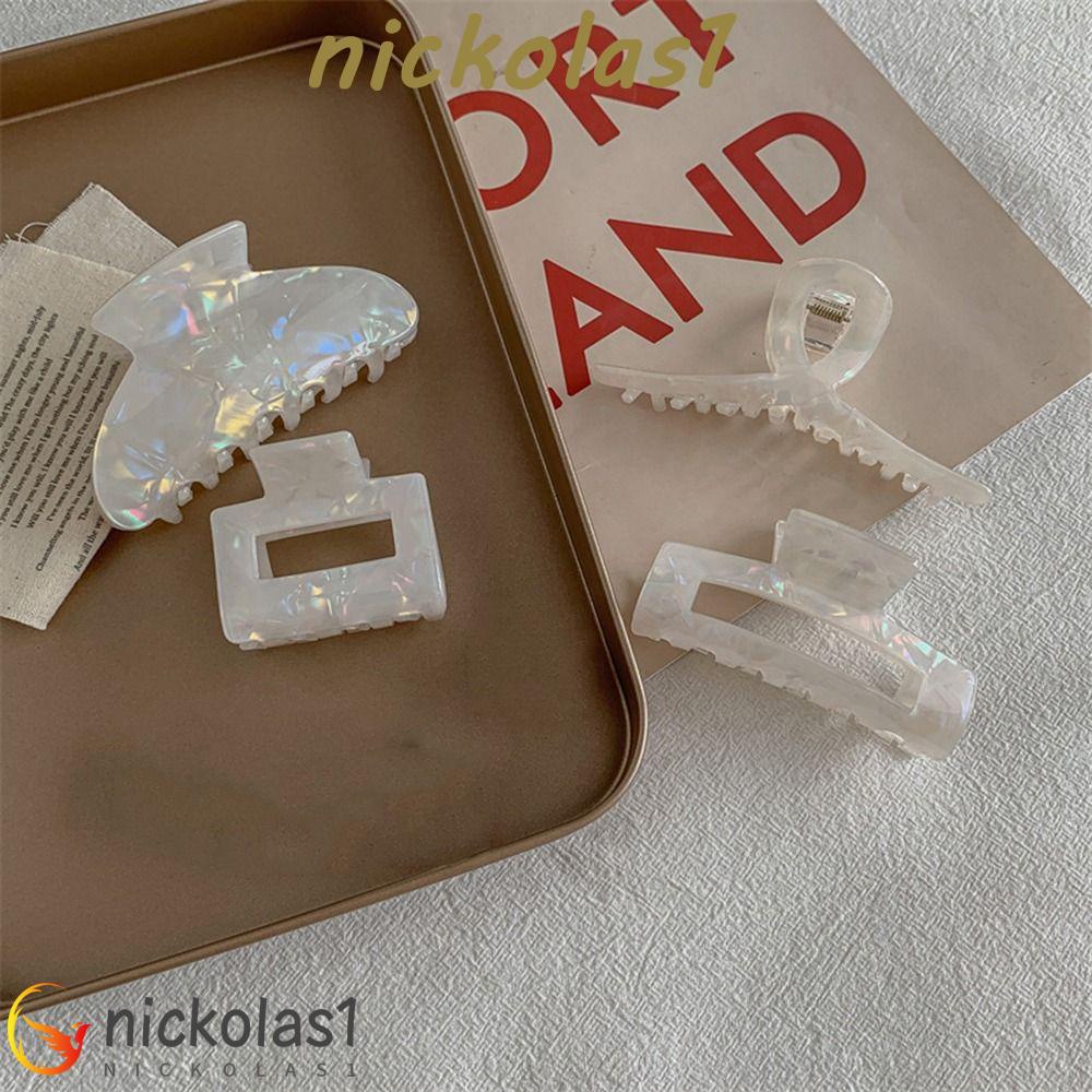 NICKOLAS1 Acetic Acid Hair Claw Sweet Retro Simple Untuk Perempuan Untuk Gadis Hiu Klip Ponytail Holder Hiasan Kepala Wanita Hair Clip