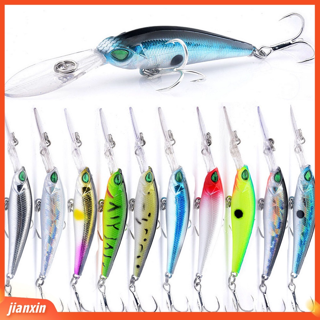 (In Stock) 6g /9cm Umpan Keras 3D Simulasi Fisheye Tajam Kait Simulasi Realistis Angling Lidah Panjang Piring Bionic Umpan Memancing Luar Ruangan