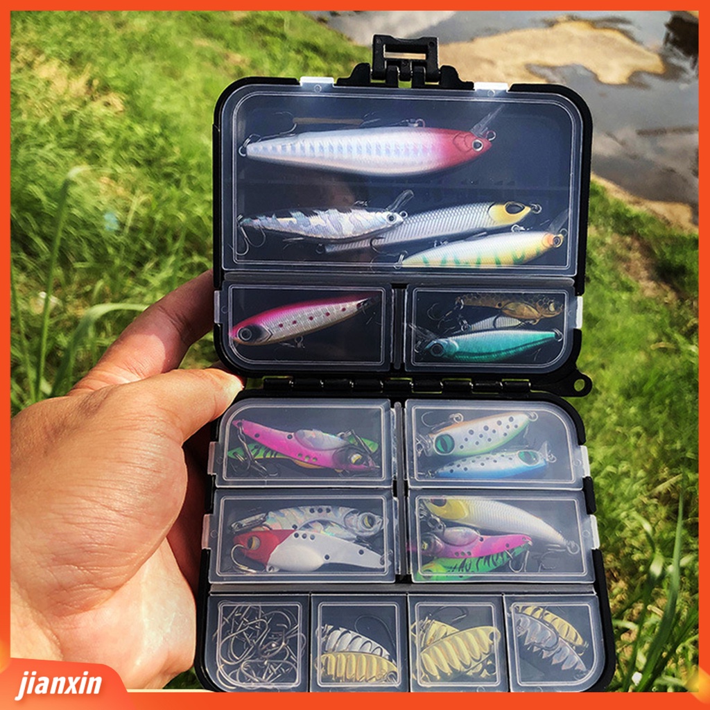 (In Stock) Kompartemen Kotak Perlengkapan Pancing Mengklasifikasikan Menyimpan Luar Ruangan Portabel 16kisi Wadah Penyimpanan Umpan Umpan Angling Aksesoris