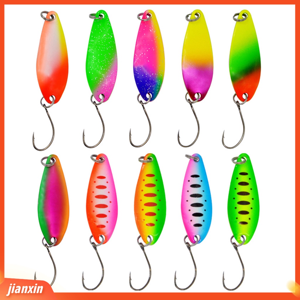 (In Stock) 6 Pcs 5g /4 cm Berwarna Sequin Semua Air Universal Tajam Kait Meningkatkan Tingkat Angling Willow Daun Buatan Umpan Sequin Aksesoris Memancing