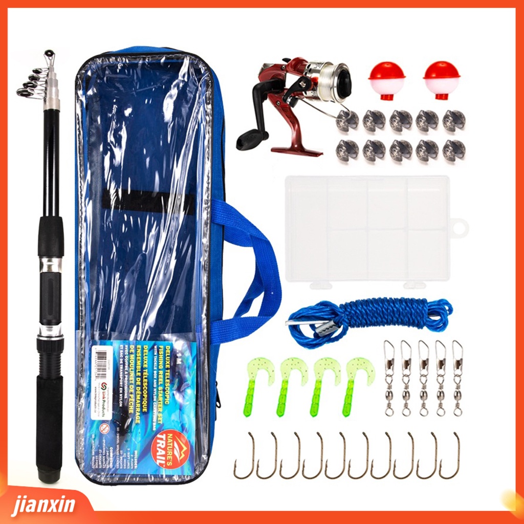 (In Stock) 36Pcs TF469N Fishing Tackle Gear Dengan 2.1m Rod Reel Tas Penyimpanan Untuk Kait Umpan